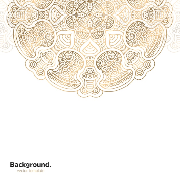 Fundo de design de mandala ornamental de luxo na cor ouro