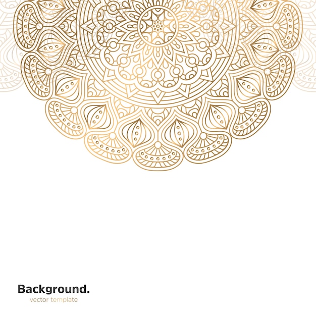 Fundo de design de mandala ornamental de luxo na cor ouro