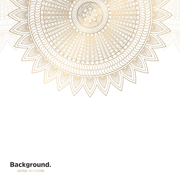 Fundo de design de mandala ornamental de luxo na cor ouro