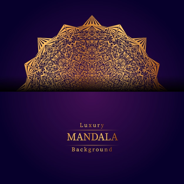 Fundo de design de mandala ornamental de luxo na cor ouro