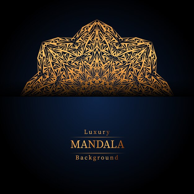 Fundo de design de mandala ornamental de luxo na cor ouro