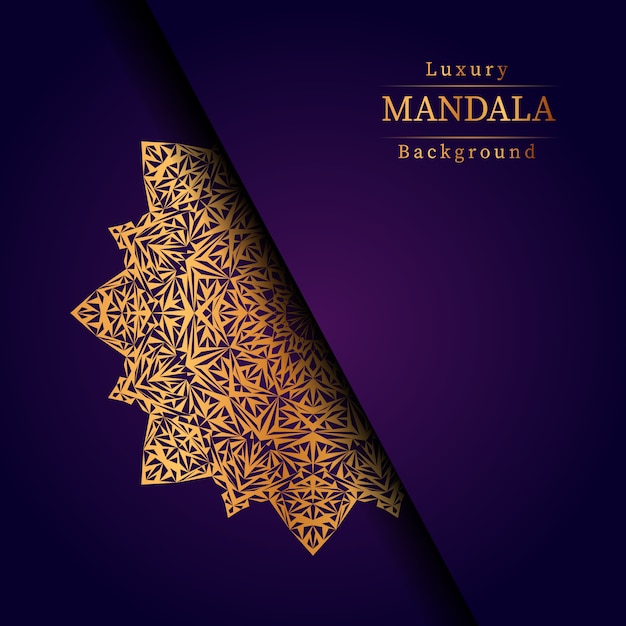 Fundo de design de mandala ornamental de luxo na cor ouro