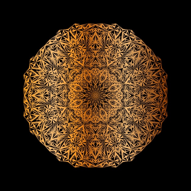 Fundo de design de mandala ornamental de luxo na cor ouro