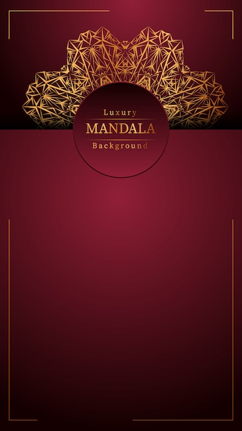 Vetor fundo de design de mandala ornamental de luxo na cor ouro