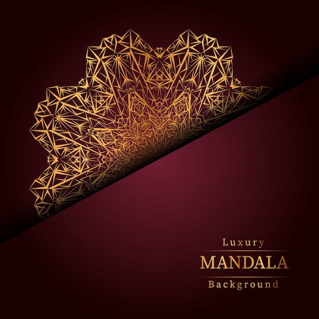 Fundo de design de mandala ornamental de luxo na cor ouro