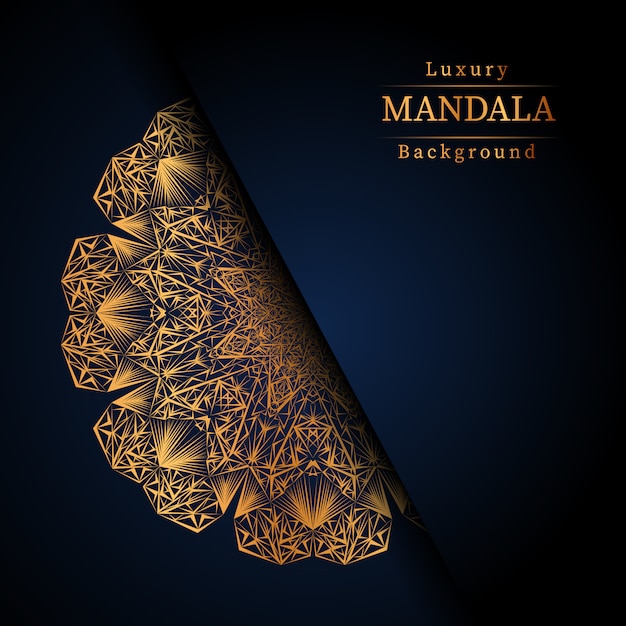 Vetor fundo de design de mandala ornamental de luxo na cor ouro