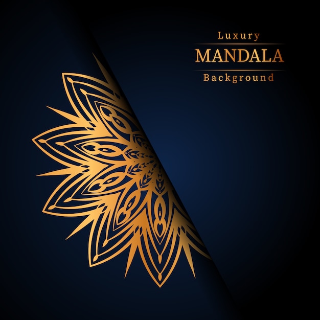 Vetor fundo de design de mandala ornamental de luxo na cor ouro