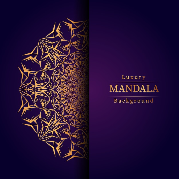 Fundo de design de mandala ornamental de luxo na cor ouro