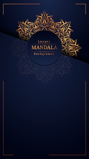 Fundo de design de mandala ornamental de luxo na cor ouro