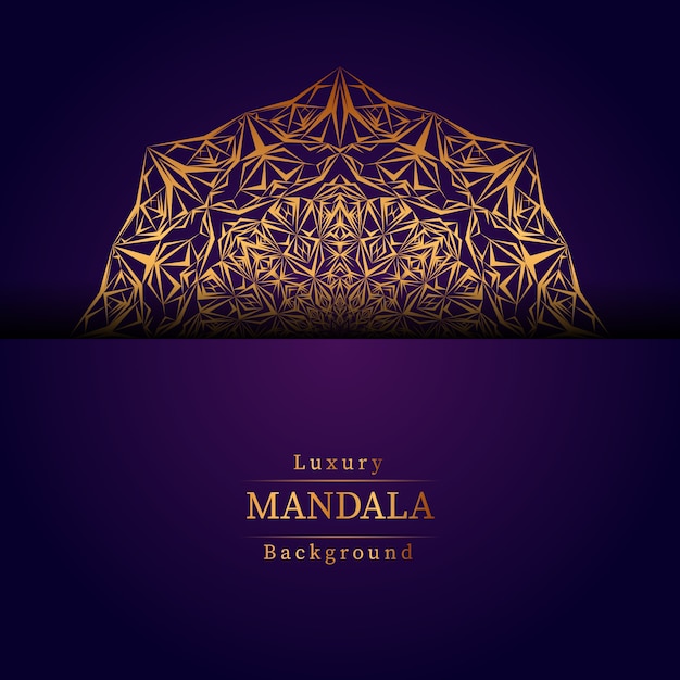 Fundo de design de mandala ornamental de luxo na cor ouro