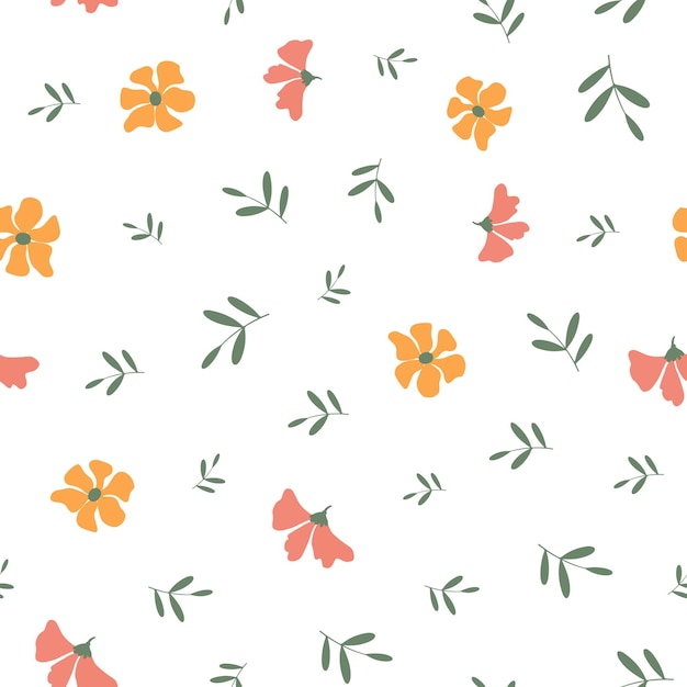 Fundo de design de padrão sem costura de flores de jardim vetorial para papel de parede e tecido