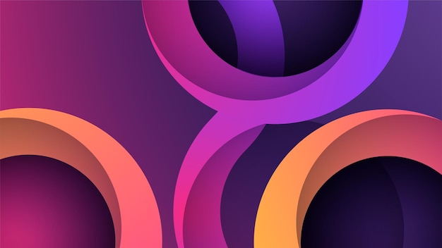 Fundo de design geométrico abstrato colorido laranja roxo de forma dinâmica