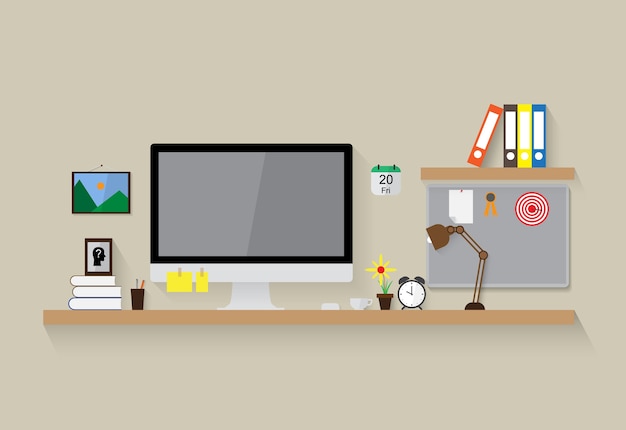 fundo de design moderno vetor de espaço de trabalho