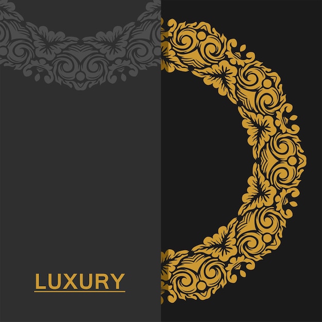 Fundo de design ornamental mandala de luxo na cor ouro