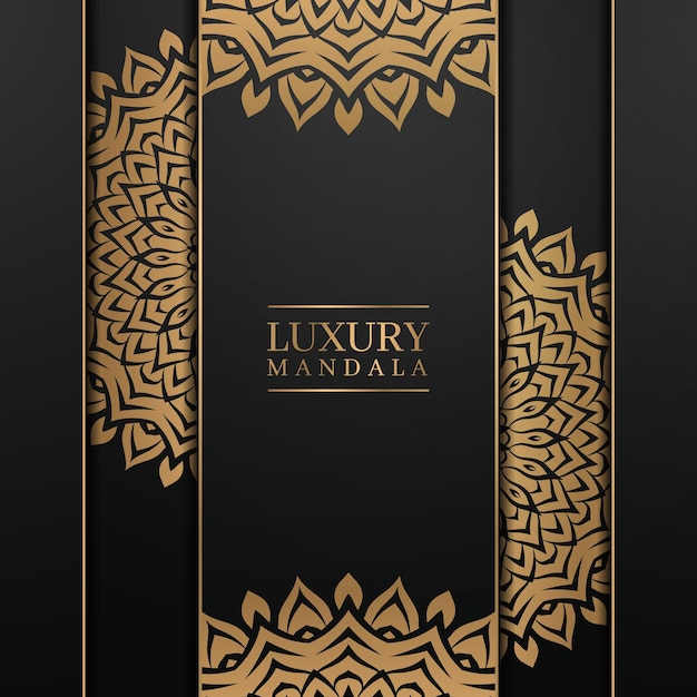 Fundo de design ornamental mandala de luxo na cor ouro