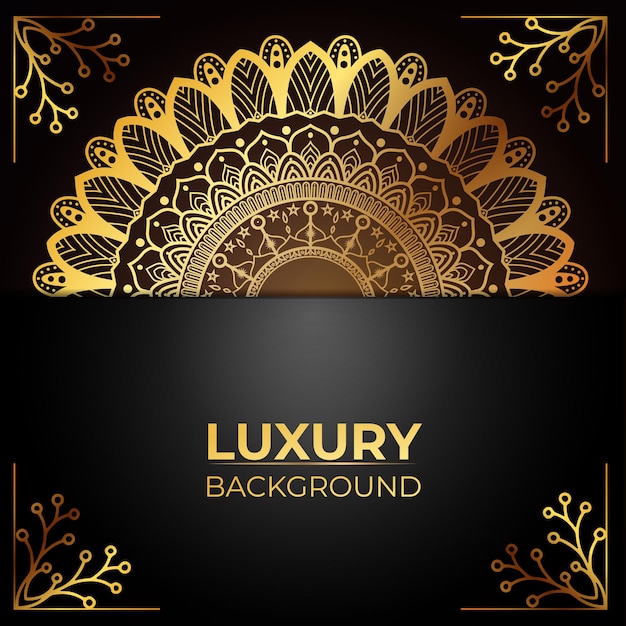 Vetor fundo de design ornamental mandala de luxo na cor ouro