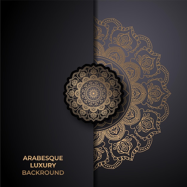 Fundo de design ornamental mandala de luxo na cor ouro