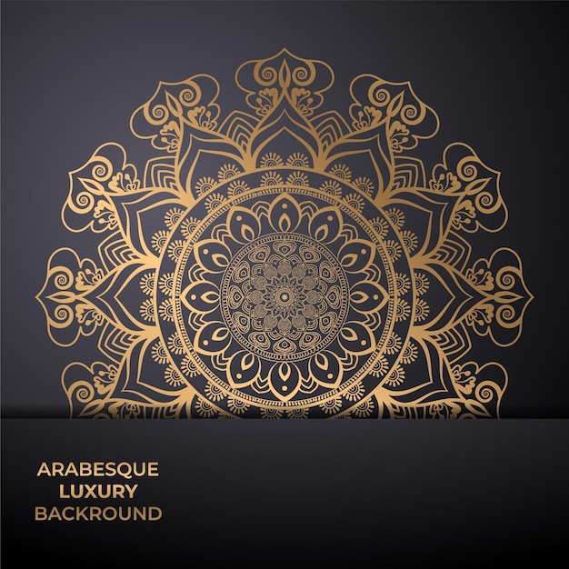 Fundo de design ornamental mandala de luxo na cor ouro