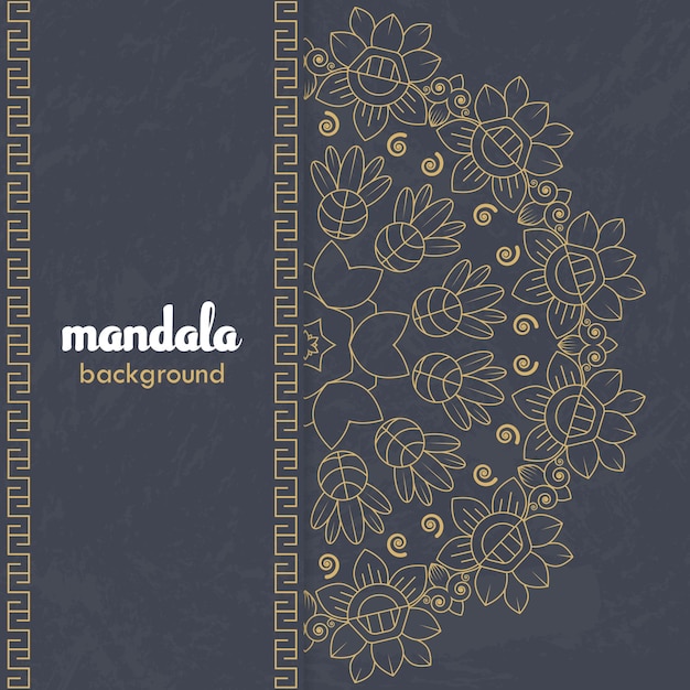 Fundo de design ornamental mandala de luxo na cor ouro