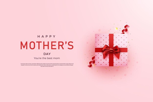 Fundo de dia das mães com linda decoração de caixa de presente