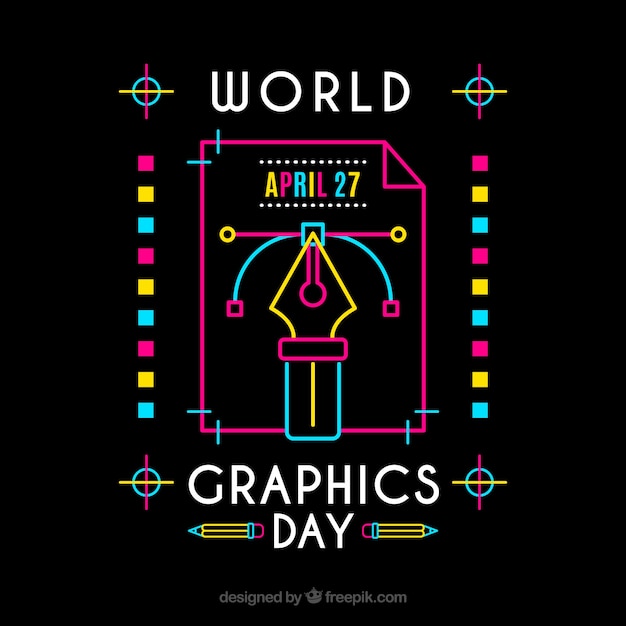 Fundo de dia de gráficos do mundo em estilo simples