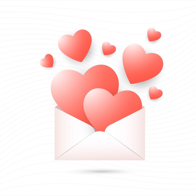 fundo de dia dos namorados com envelope e amor símbolo