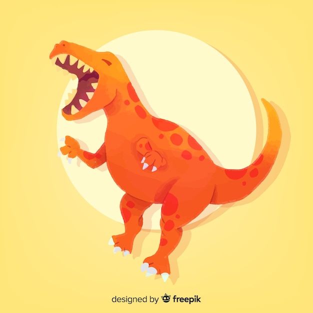 Fundo de dinossauro aquarela t-rex