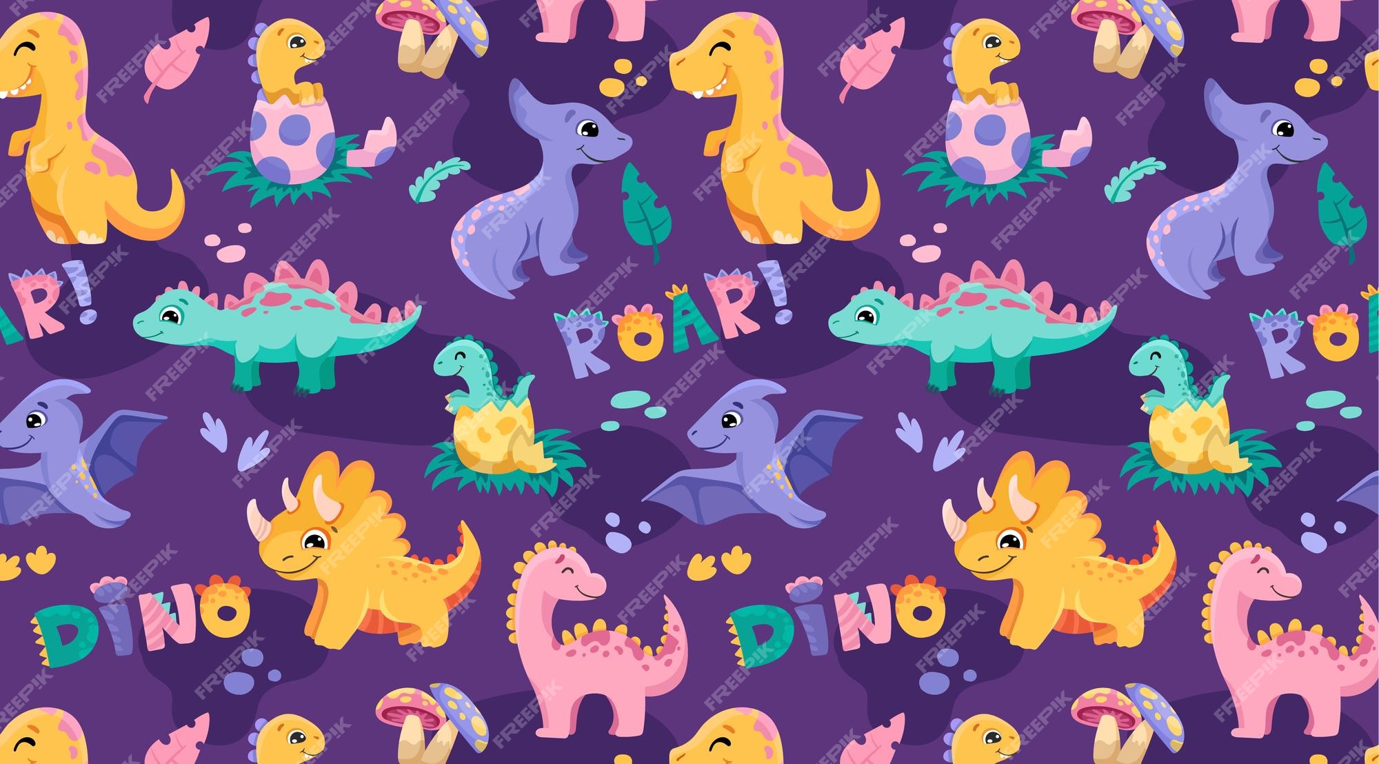 dinossauro roxo fofo no estilo cartoon. ilustração vetorial isolada em um  fundo branco. 2251455 Vetor no Vecteezy