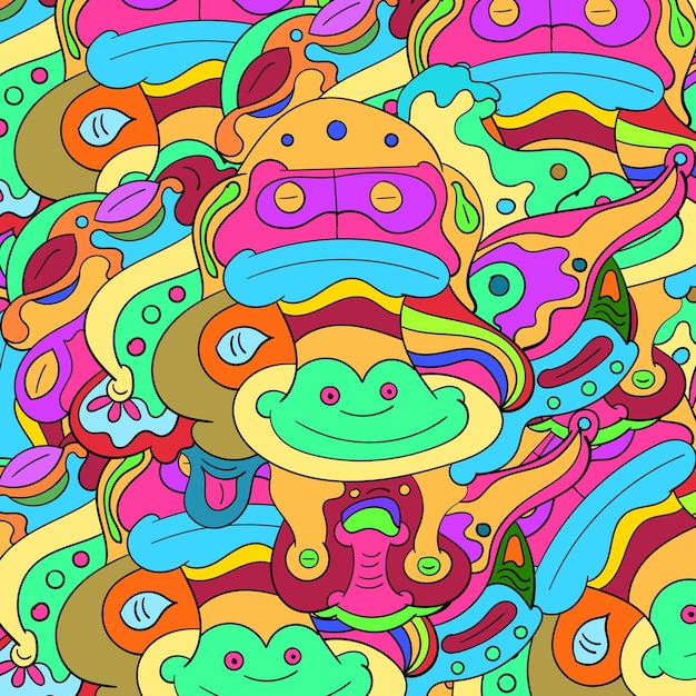 Fundo de doodle abstrato colorido desenhado à mão