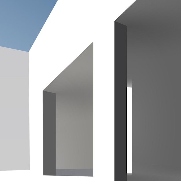 Fundo de edifício branco minimalista