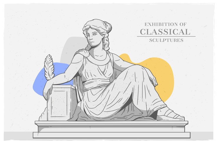 Vetor fundo de escultura desenhada à mão