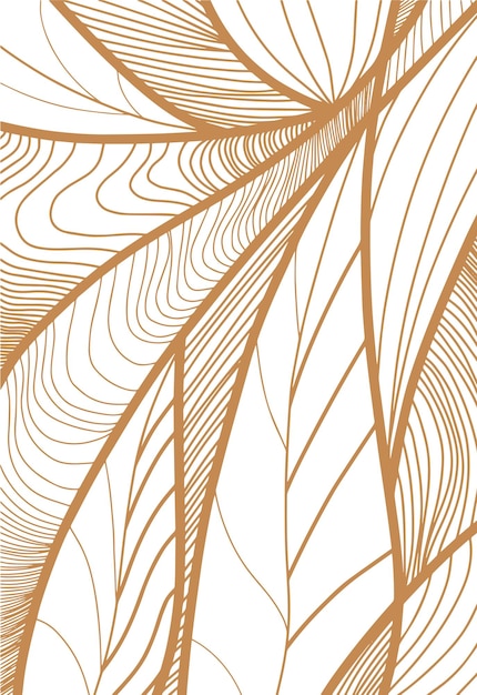 Fundo de estilo de arte de linha abstrata Design japonês simples moderno Esboço ilustração desenhada à mão