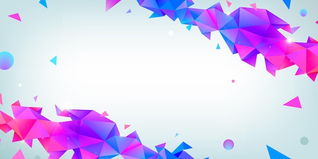 Fundo de estrutura de arame multicolor abstrato de vetor com efeito de plexo. Ilustração geométrica 3d futurista. Cabeçalho do site, design do banner. Estilo moderno triangular. Conexão de rede global.