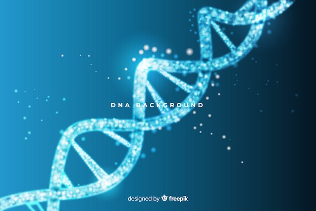 Fundo de estrutura de dna abstrato azul