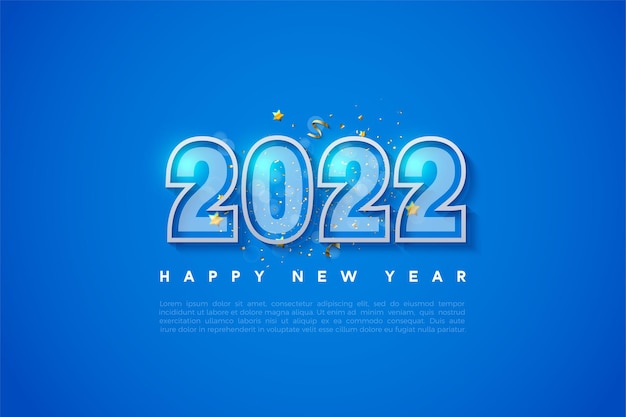 Fundo de feliz ano novo de 2022 com borda de número duplo