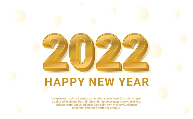 Fundo de feliz ano novo de 2022 com modelo dourado