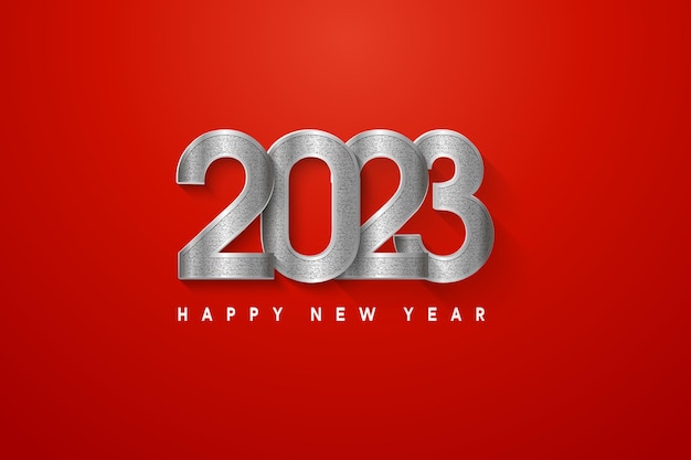 Fundo de feliz ano novo de 2023 com ilustração numérica.