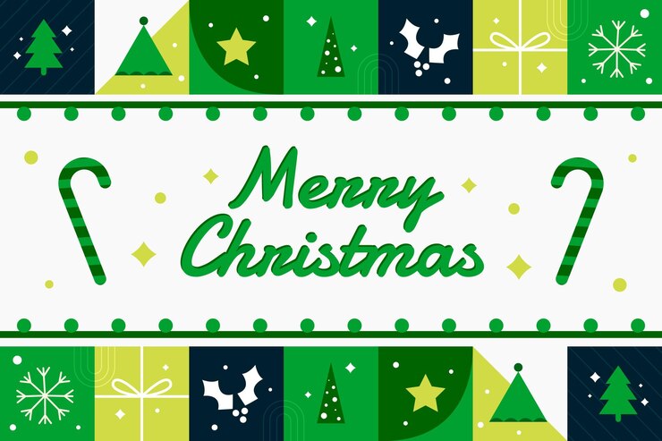 Fundo de feliz Natal geométrico plano desenhado à mão