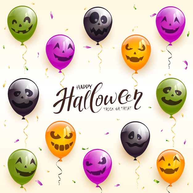Fundo de férias com balões de Halloween