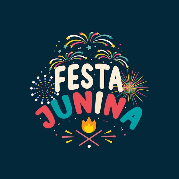 Fundo de festa junina celebração para festival de festa design colorido de ilustração vetorial grátis