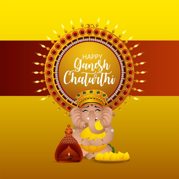 Fundo de festival tradicional indiano ganesh chaturthi