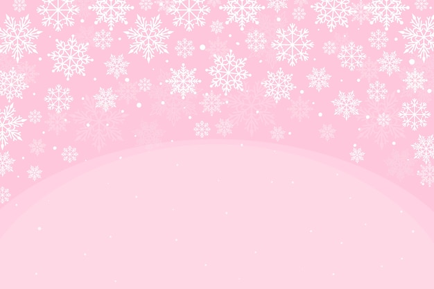 Vetor fundo de floco de neve rosa liso