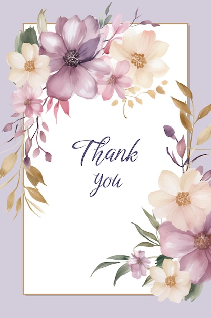 Vetor fundo de flor aquarela modelo de aquarela cartão de convite aniversário casamento festa de agradecimento cartaz