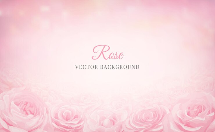 Vetor fundo de flor rosa bonito e ilustração pintada digital borrada para cartão de saudação de design de convite de casamento ou arranjo de cartão de saudação de casamento de amor.