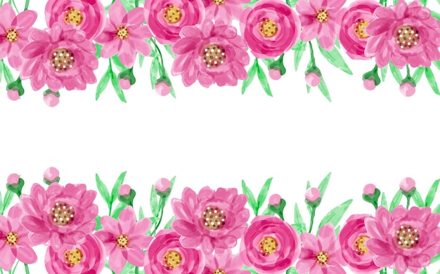 Fundo de flores com aquarela