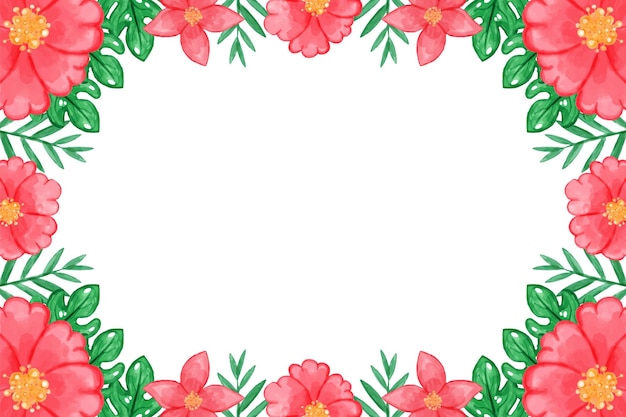 Vetor fundo de flores com aquarela