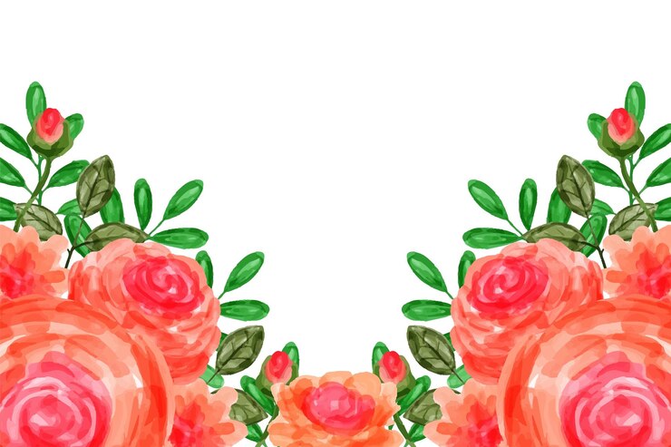 Vetor fundo de flores com aquarela