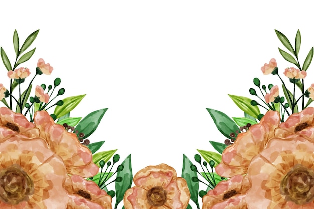 Fundo de flores com aquarela