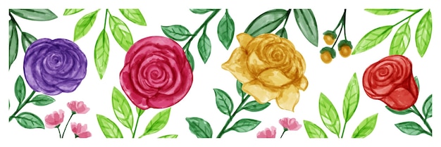 Fundo de flores com aquarela