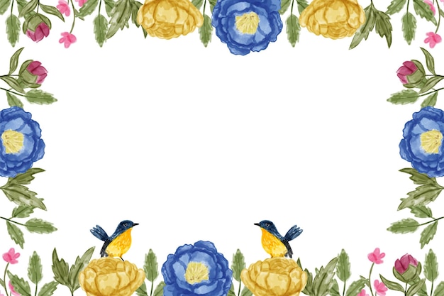 Vetor fundo de flores com aquarela